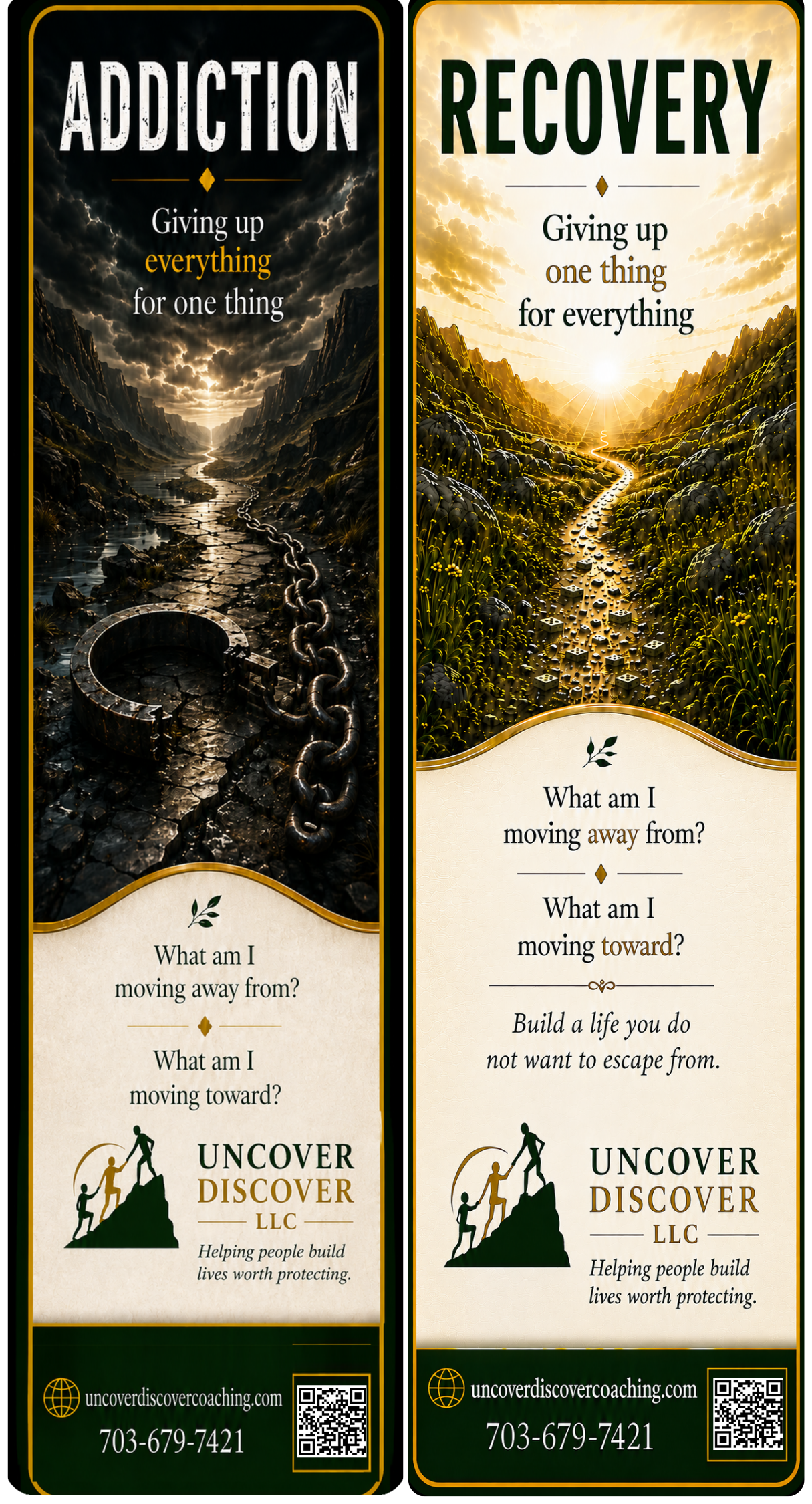 Giving Up recovery bookmark with an encouraging reflection on letting go