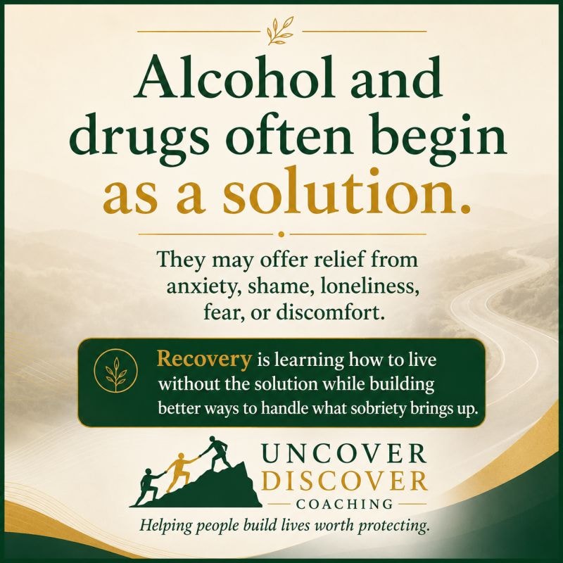 Recovery solution reflection card about finding healthier ways to meet needs that alcohol and drugs once addressed